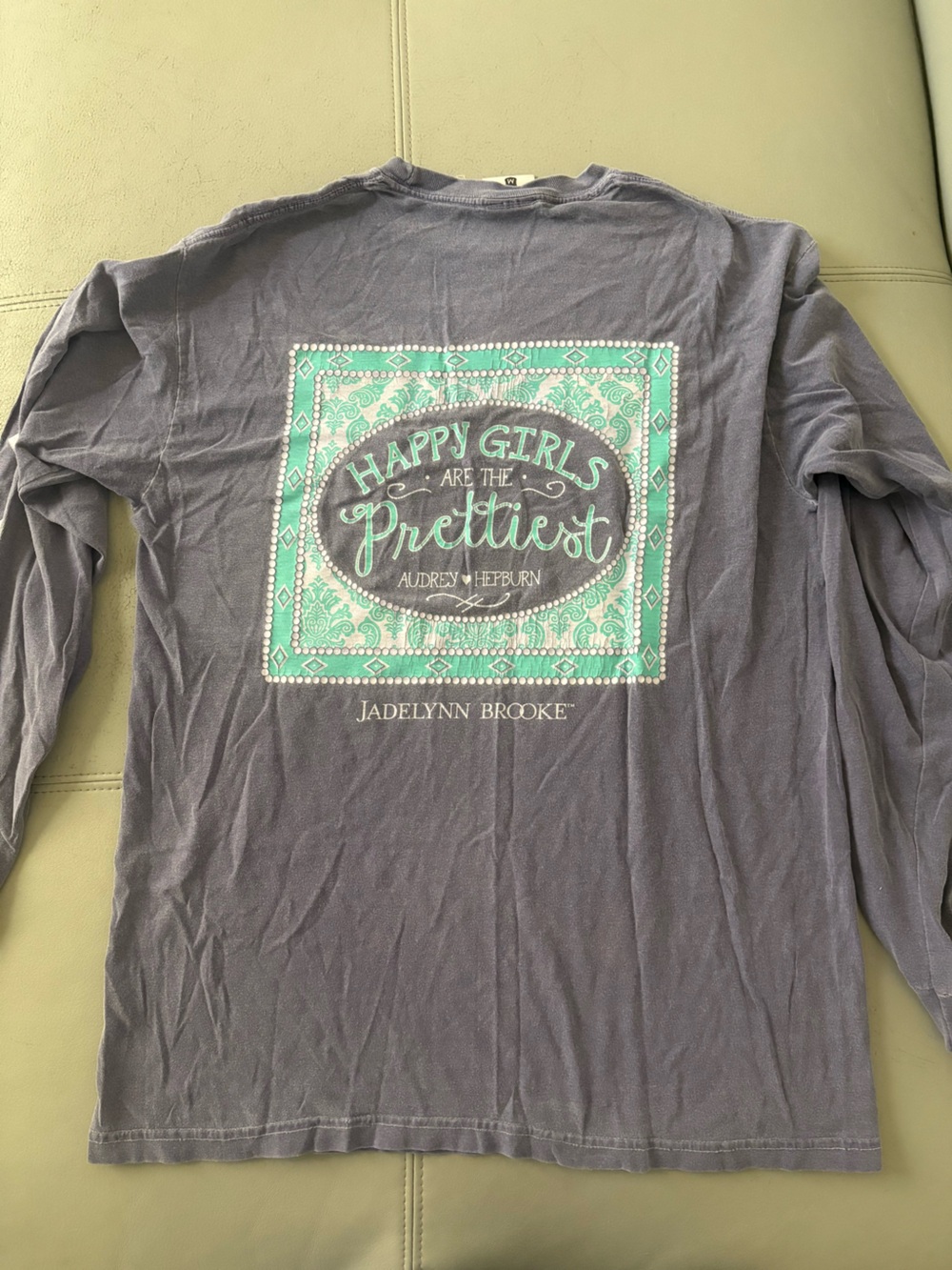 Jadelynn Brooke Gray Long Sleeve Tee with Turquoise Graphic